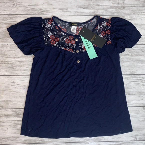 Espresso Blue Top Size PM NWT - Picture 1 of 2